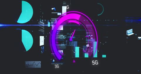 Digital Interface with Speedometer and Data Analytics Visuals - Download Free Stock Images Pikwizard.com
