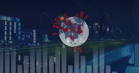 Global shipping insights and data visualization overlay