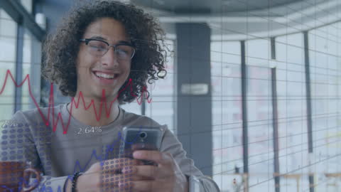 Young Professional Analyzing Data on Smartphone in Modern Office