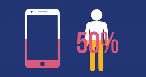 Smartphone and User Icon with Rising Percentage Graphic - Download Free Stock Images Pikwizard.com