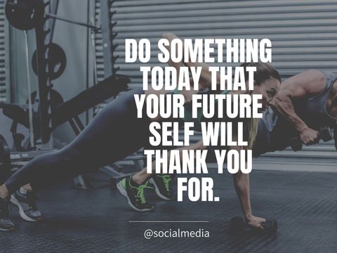 Motivational Workout Message with Plank Exercise - Download Free Stock Templates Pikwizard.com