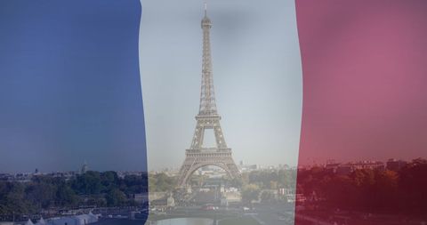 French Flag Over Eiffel Tower, Symbolizing Patriotism and Celebration - Download Free Stock Images Pikwizard.com