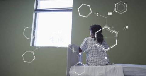 Future of Medicine: Woman Experiencing Digital Health Interface