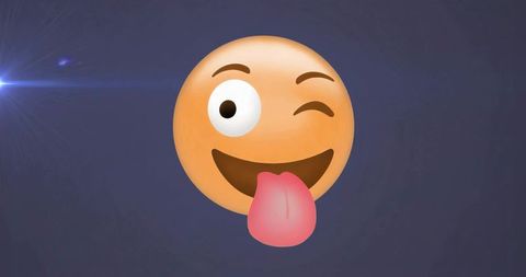 Playful Winking Face Emoji on Gradient Background