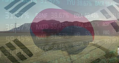 Financial Data and Renewable Energy with South Korea’s Flag