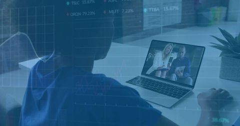 Professional Woman Leading Online Business Meeting in Home Office