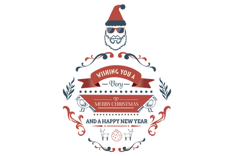 Stylish Festive Transparent Christmas and New Year Design