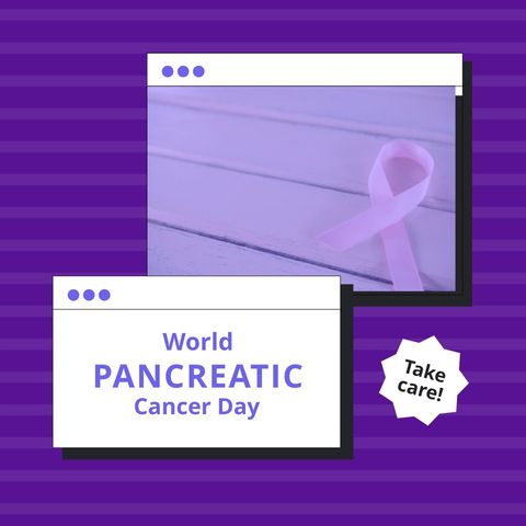World Pancreatic Cancer Day Awareness with Purple Ribbon - Download Free Stock Templates Pikwizard.com