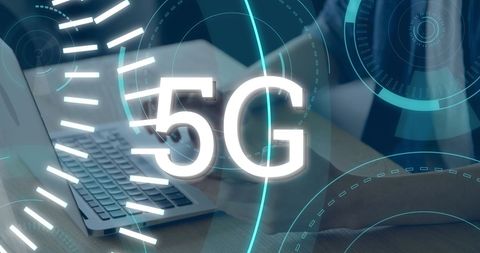 futuristic 5g technology concept with laptop and mobile device - Download Free Stock Images Pikwizard.com