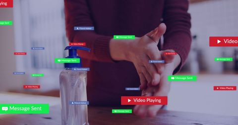 Social Distancing and Digital Connection Conceptual Image