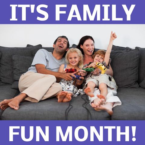 Family enjoying a joyful time playing video games on the couch together. Great for illustrating concepts of family fun, bonding, and technology blended with family entertainment. Perfect for promotional materials for family-oriented events, family game products, or brands celebrating family fun month.