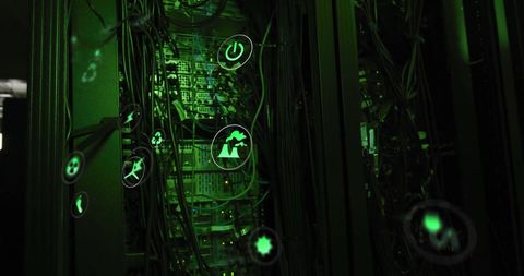 Eco-Friendly Data Servers with Digital Interface overloading - Download Free Stock Images Pikwizard.com