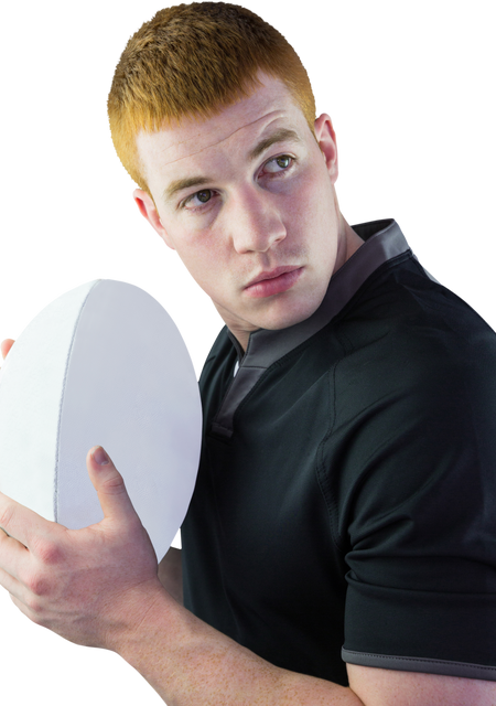 Determined Rugby Player Holding Rugby Ball With Transparent Background - Download Free Stock Videos Pikwizard.com