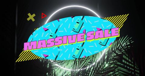 Winter holiday massive sale advertisement with neon graphics