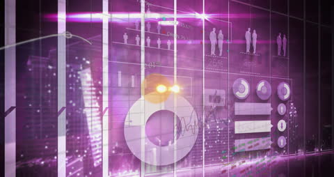 Abstract Digital Data Visualization with Futuristic Overlay