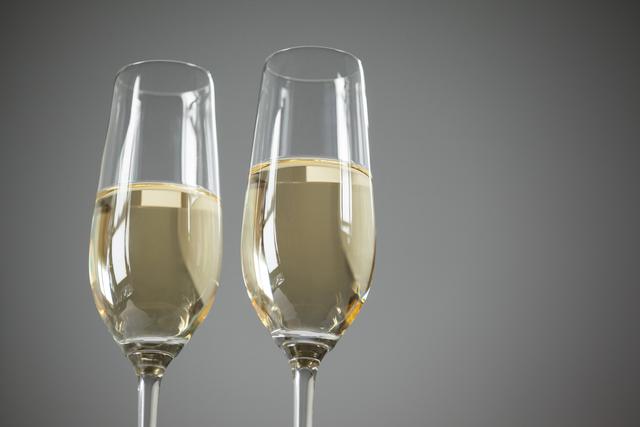 Two champagne flutes and christmas baubles - Download Free Stock Photos Pikwizard.com