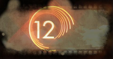 Vintage Movie Countdown With Red Glowing Effect - Download Free Stock Images Pikwizard.com