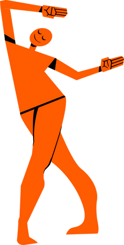 Abstract Modern Dancer Silhouette on Transparent Background