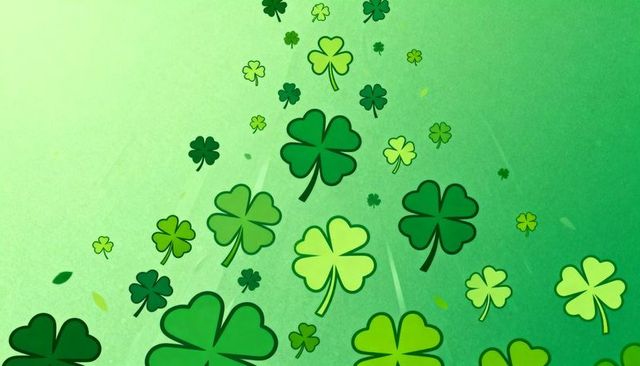 Floating shamrock swirl abstract green pattern celebrating st. Patrick's day and spring