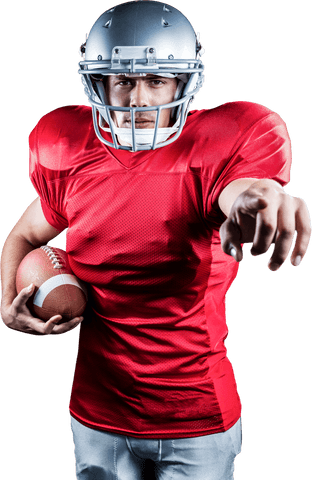 Transparent Football Player Pointing with Ball in Hand - Download Free Stock Videos Pikwizard.com
