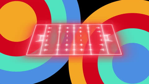 Abstract Football Field with Colorful Circular Background