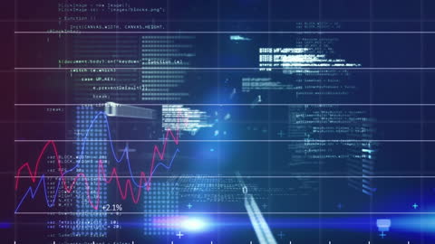 Futuristic Interface with Coding and Data Visualization