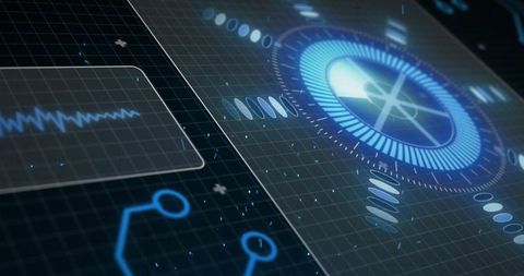 Digital Interface with Data Processing and Holographic Display - Download Free Stock Images Pikwizard.com
