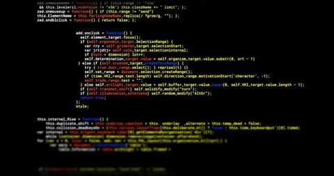 Cinematic JavaScript Code Editor with Colorful Syntax Highlighting, Shallow Focus and Terminal Bokeh