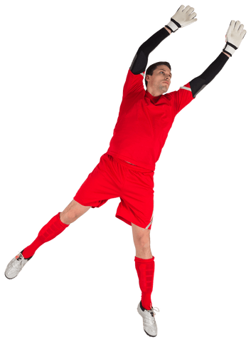 caucasian male footballer jumping on transparent background - Download Free Stock Videos Pikwizard.com