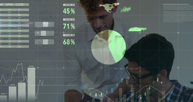 Business Professionals Analyzing Data with Augmented Reality Charts - Download Free Stock Images Pikwizard.com