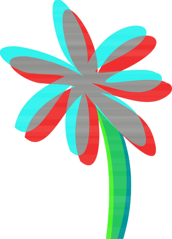 Vibrant abstract flower illustration on transparent background