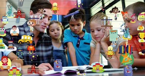 Interactive classroom education with teacher and students