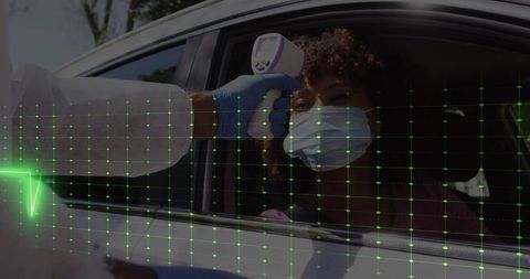 Driver health screening using infrared thermometer in vehicle