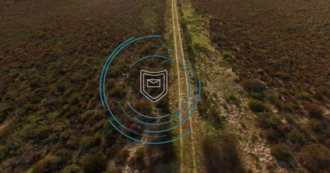 Digital odyssey: security overlay on expansive arid scrubland