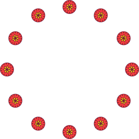 Transparent Yellow Flowers in Red Circles on Elegant Design - Download Free Stock Videos Pikwizard.com