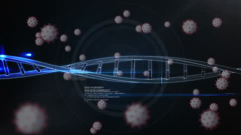 Futuristic Animation of DNA Strand with Medical Data Interface