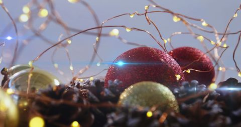 Festive Christmas Ornaments with Glowing Lights