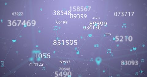 Digital Network with Evolving Numbers and Symbols - Download Free Stock Images Pikwizard.com