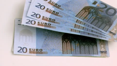 Close-Up of Euro Currency with Detailed Features and Design
