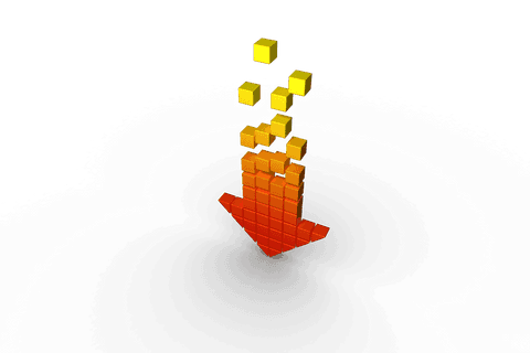 pixelated gradient arrow with digital cubes on transparent background - Download Free Stock Videos Pikwizard.com