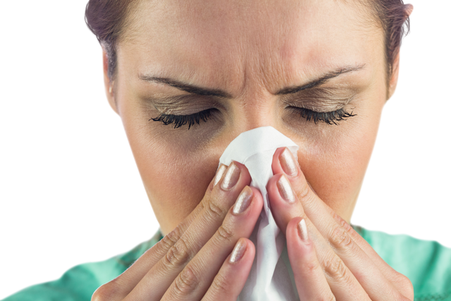 Woman Suffering from Cold with Tissue Transparency Isolated - Download Free Stock Videos Pikwizard.com