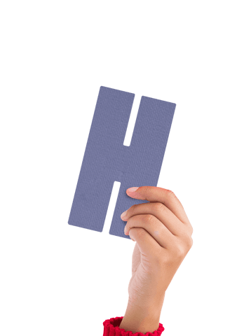 hand holding purple letter h on transparent background - Download Free Stock Videos Pikwizard.com