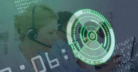 Customer Support Specialist Engaging Clients with Digital Interface