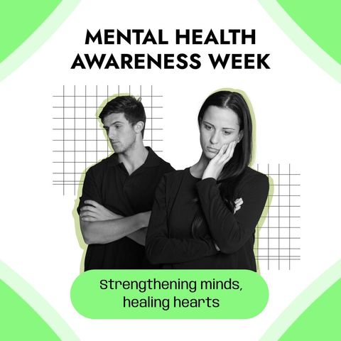 mental health awareness week with sad young couple - Download Free Stock Templates Pikwizard.com