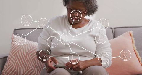 Elderly Woman Embracing Technology at Home