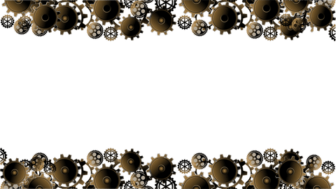 Transparent Mechanical Gear Frame with Steampunk Design