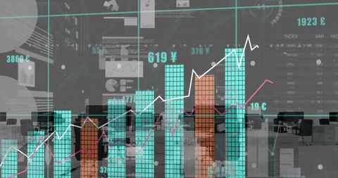 Big Data and Analytics Visualization in Empty Office - Download Free Stock Images Pikwizard.com