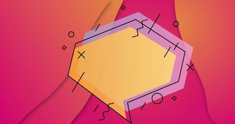 Abstract Geometric Speech Bubble on Vibrant Red Background - Download Free Stock Images Pikwizard.com