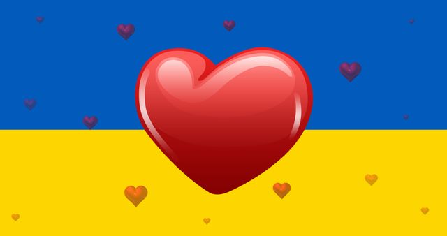 Hearts Beating Over Ukraine Flag Symbolizing Support - Download Free Stock Images Pikwizard.com