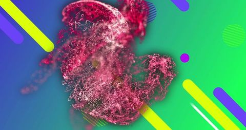 Dynamic colorful swirling energy waves over vivid background